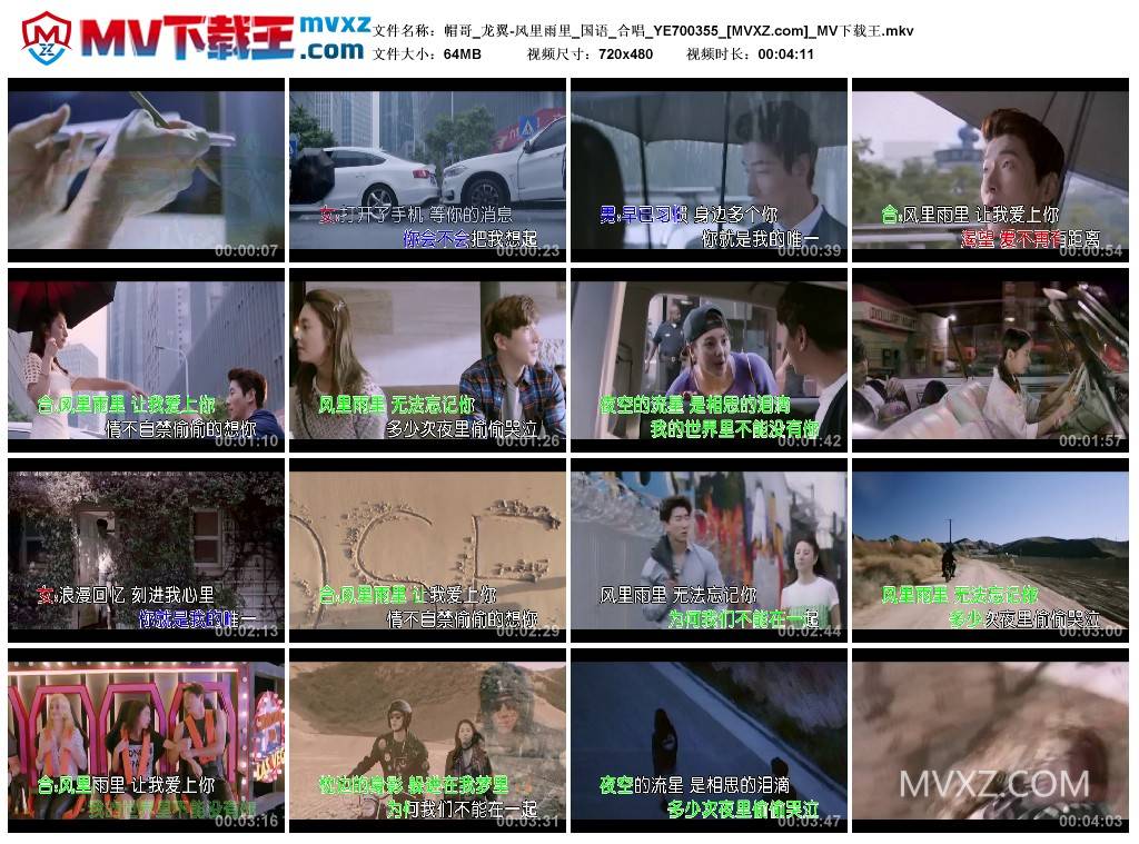 帽哥_龙翼-风里雨里_国语_合唱_YE700355